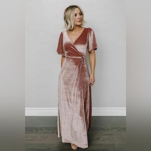 Baltic Born Meghan Velvet Wrap Dress Mauve